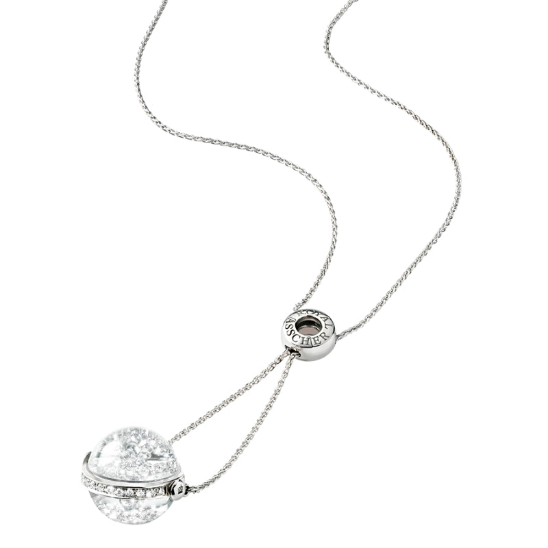 Royal Asscher The Lyra Necklace In White Gold With Floating Diamonds Large Globe