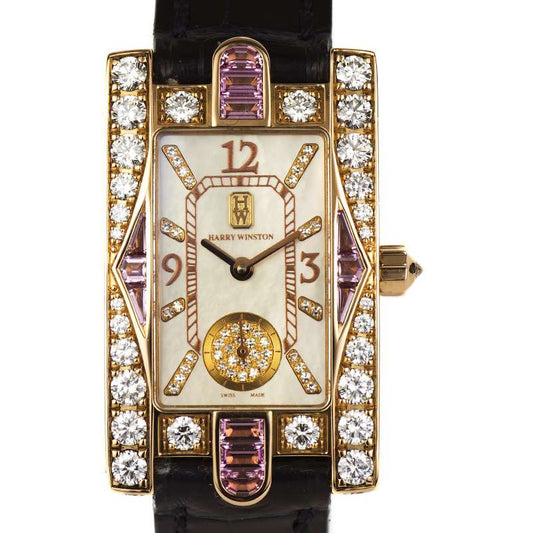 Harry Winston Rose Gold Diamond/Pink Sapphire Watch