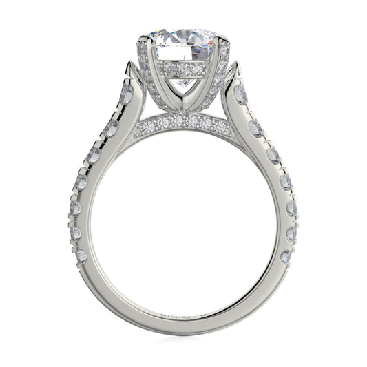 Michael M 18k White Gold Europa Engagement Ring