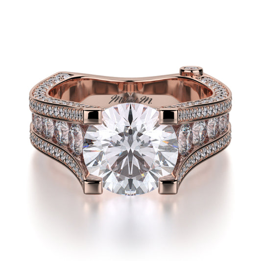 Michael M 18k Rose Gold Strada Engagement Ring