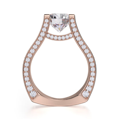 Michael M 18k Rose Gold Strada Engagement Ring