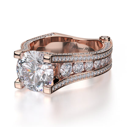 Michael M 18k Rose Gold Strada Engagement Ring