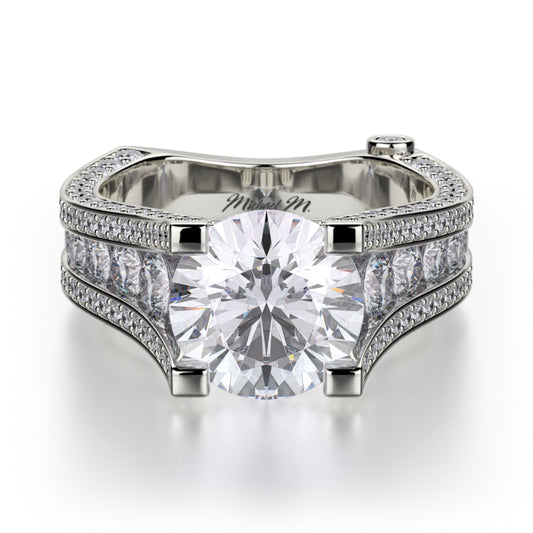 Michael M 18k White Gold Strada Engagement Ring