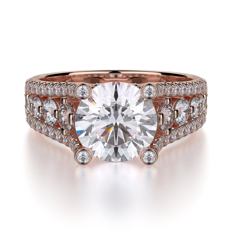 Michael M 18k Rose Gold Stella Engagement Ring