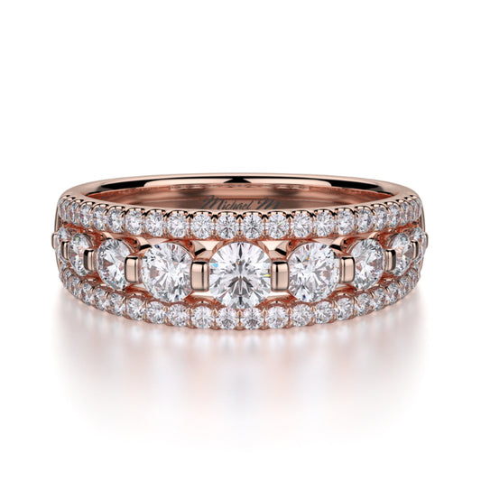 Michael M 18k Rose Gold Diamond Wedding Band