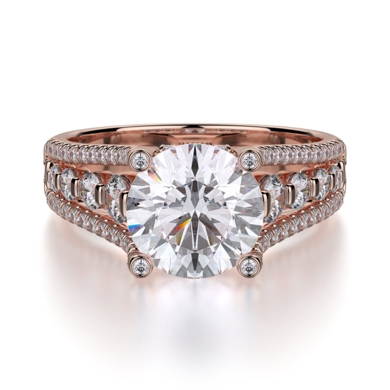 Michael M 18k Rose Gold Stella Engagement Ring
