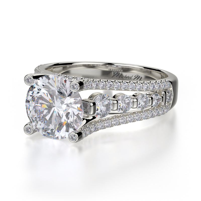 Michael M 18k White Gold Stella Engagement Ring