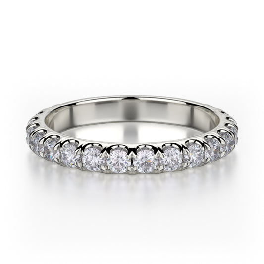 Michael M 18k White Gold Diamond Wedding Band