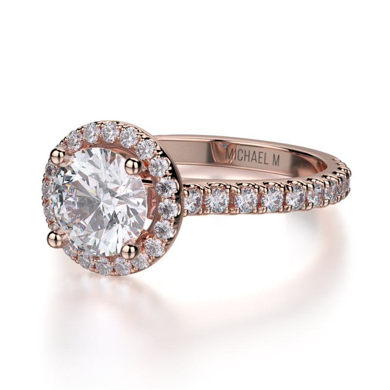 Michael M 18k Rose Gold Europa Engagement Ring