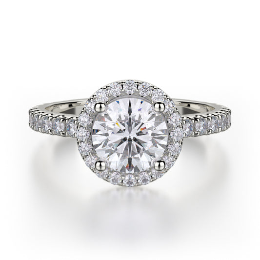 Michael M 18k White Gold Europa Engagement Ring