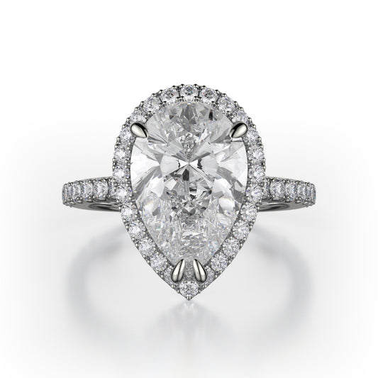 Michael M 18k White Gold Europa Engagement Ring