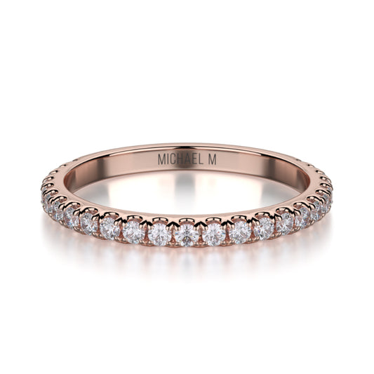 Michael M 18k Rose Gold Diamond Wedding Band