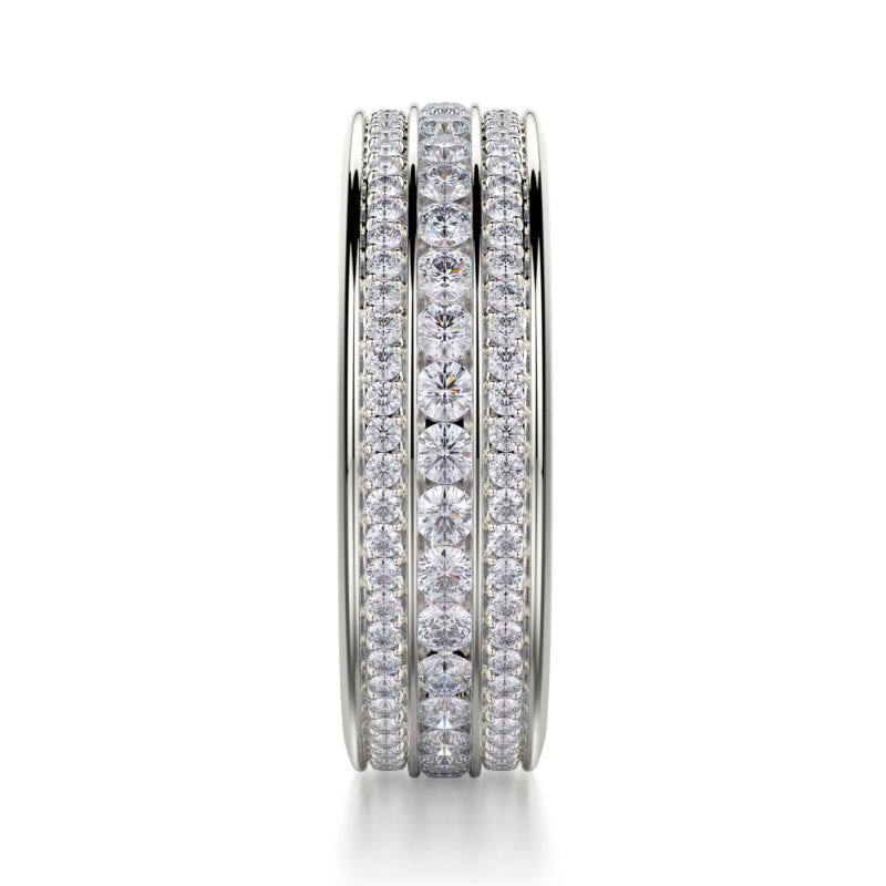 Michael M 18k White Gold Diamond Wedding Band