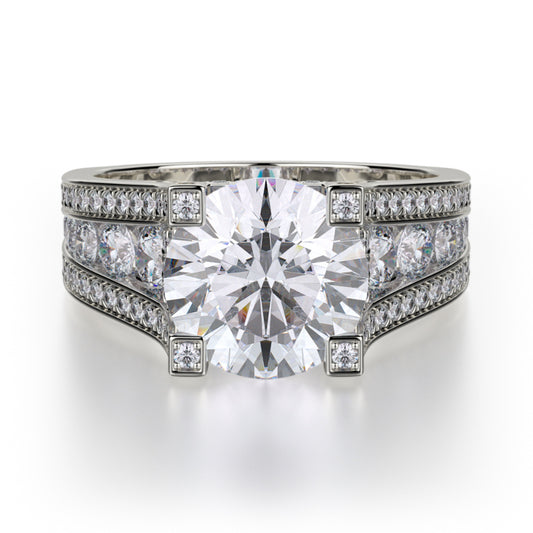 Michael M 18k White Gold Strada Engagement Ring