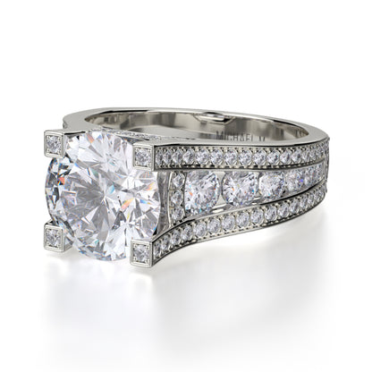 Michael M 18k White Gold Strada Engagement Ring
