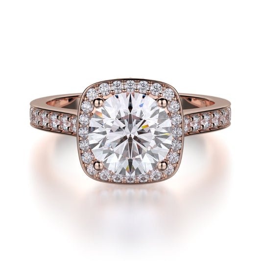 Michael M 18k Rose Gold Love Engagement Ring