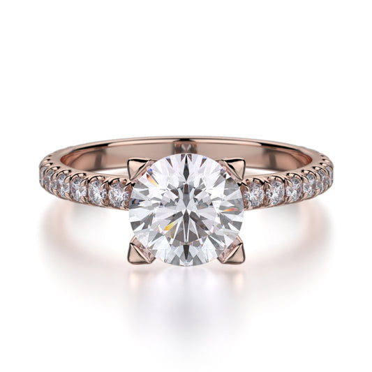 Michael M 18k Rose Gold Europa Engagement Ring