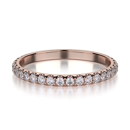 Michael M 18k Rose Gold Diamond Wedding Band