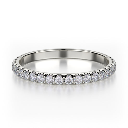 Michael M 18k White Gold Diamond Wedding Band