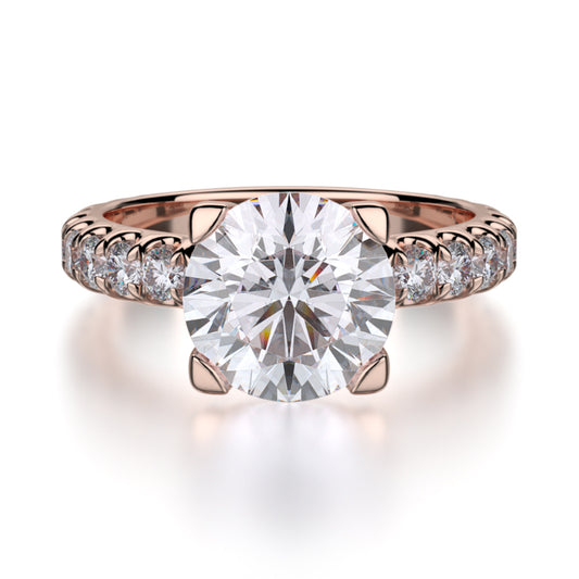 Michael M 18k Rose Gold Europa Engagement Ring