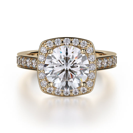 Michael M 18k Yellow Gold Love Engagement Ring