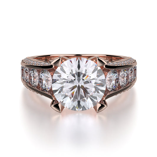 Michael M 18k Rose Gold Stella Engagement Ring