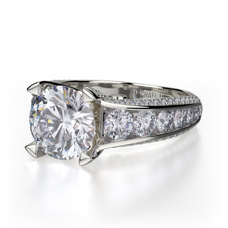 Michael M 18k White Gold Stella Engagement Ring