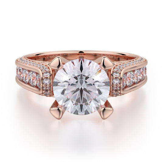 Michael M 18k Rose Gold Stella Engagement Ring