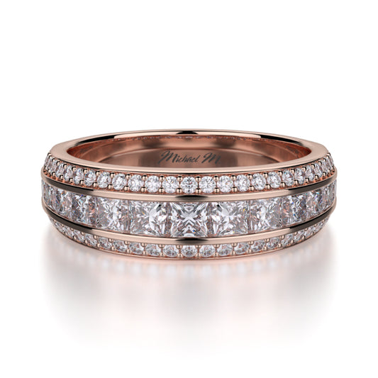 Michael M 18k Rose Gold Diamond Wedding Band