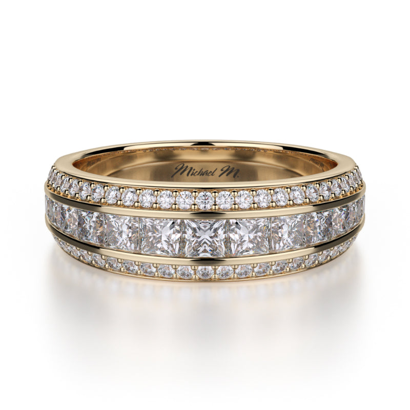 Michael M 18k Yellow Gold Diamond Wedding Band