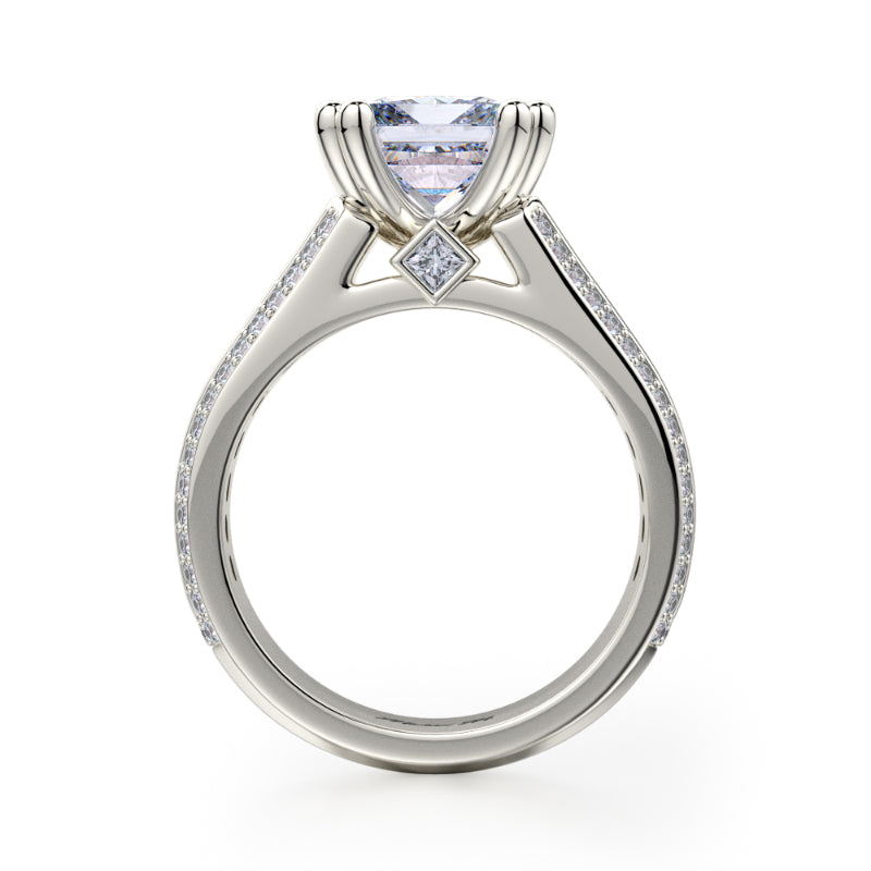 Michael M 18k White Gold Princess Engagement Ring