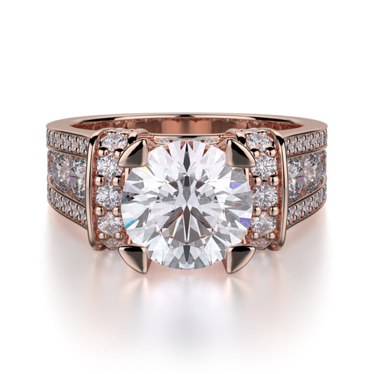 Michael M 18k Rose Gold Strada Engagement Ring