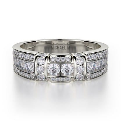 Michael M 18k White Gold Diamond Wedding Band