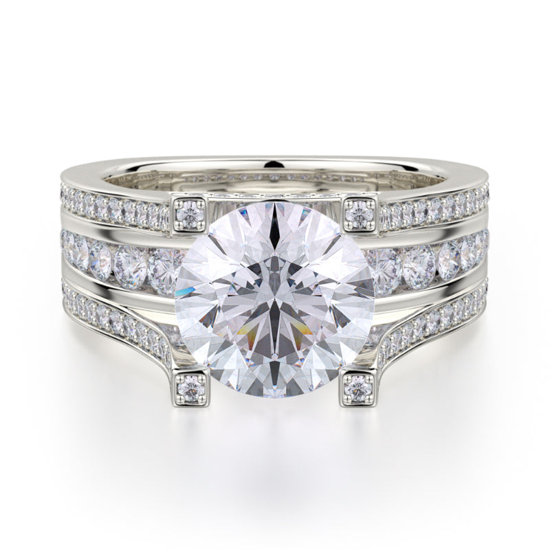 Michael M 18k White Gold Stella Engagement Ring