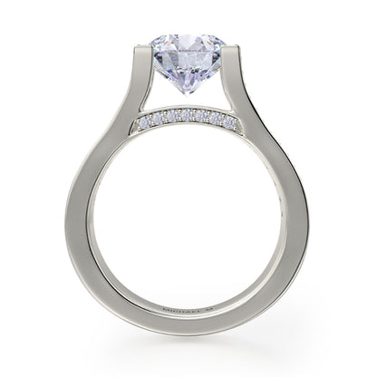 Michael M 18k White Gold Stella Engagement Ring