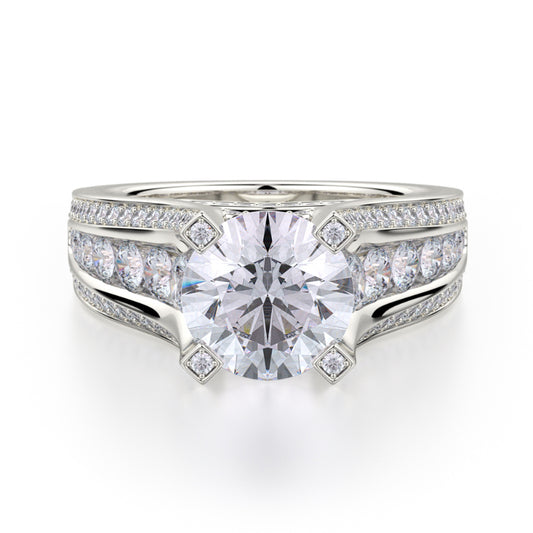 Michael M 18k White Gold Stella Engagement Ring