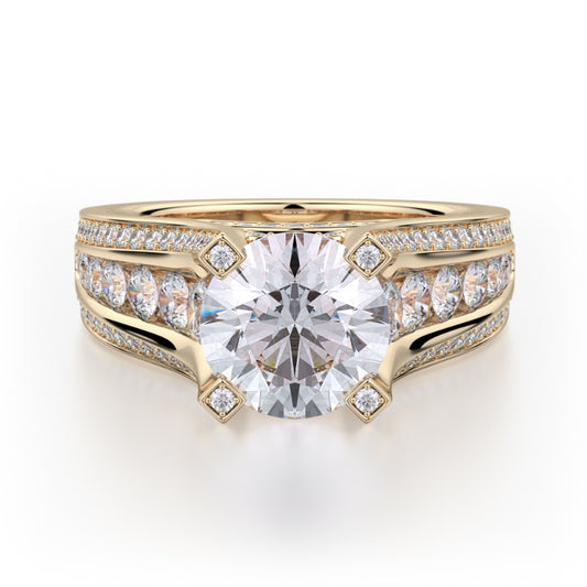 Michael M 18k Yellow Gold Stella Engagement Ring