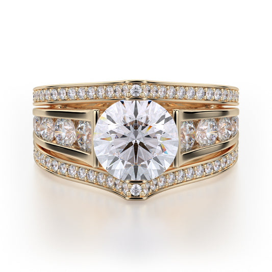 Michael M 18k Yellow Gold Stella Engagement Ring