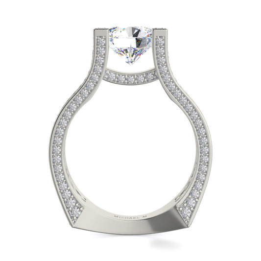 Michael M 18k White Gold Strada Engagement Ring