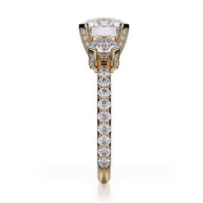 Michael M 18k Yellow Gold Trinity Engagement Ring