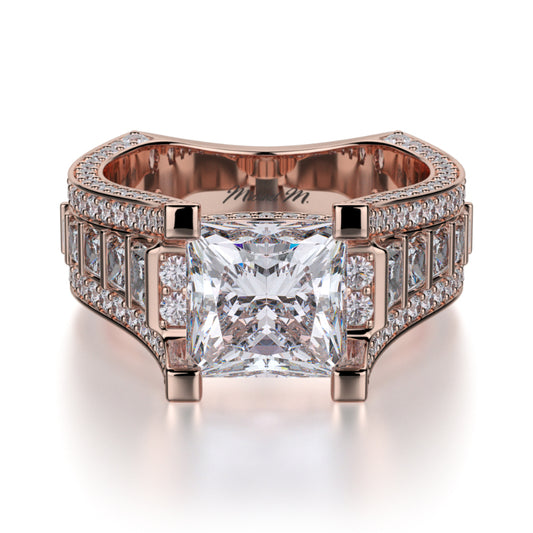 Michael M 18k Rose Gold Princess Engagement Ring