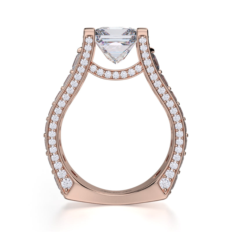 Michael M 18k Rose Gold Princess Engagement Ring