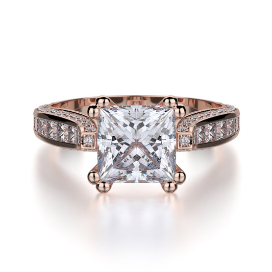 Michael M 18k Rose Gold Princess Engagement Ring