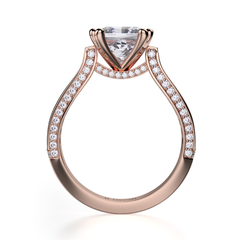 Michael M 18k Rose Gold Princess Engagement Ring