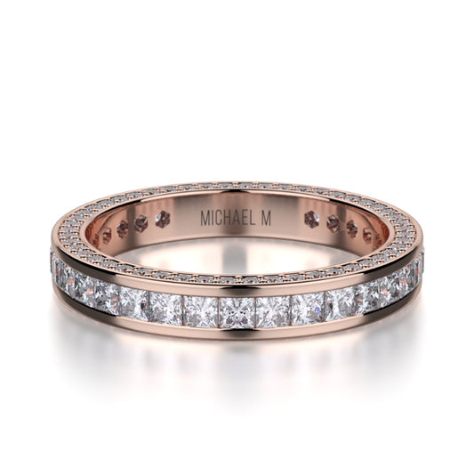 Michael M 18k Rose Gold Diamond Wedding Band