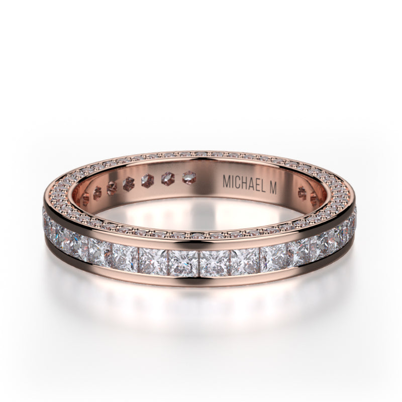 Michael M 18k Rose Gold Diamond Wedding Band