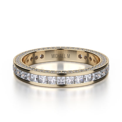 Michael M 18k Yellow Gold Diamond Wedding Band