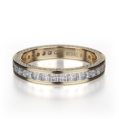 Michael M 18k Yellow Gold Diamond Wedding Band