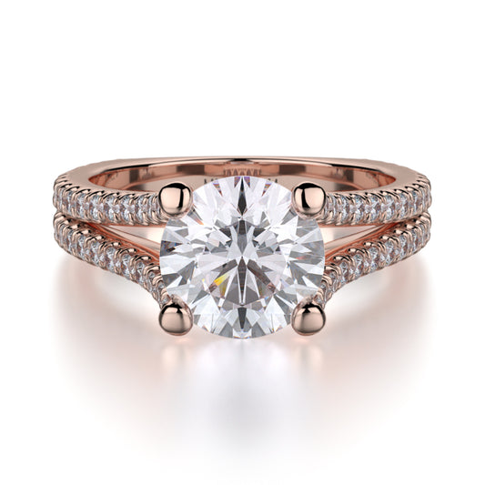 Michael M 18k Rose Gold Europa Engagement Ring