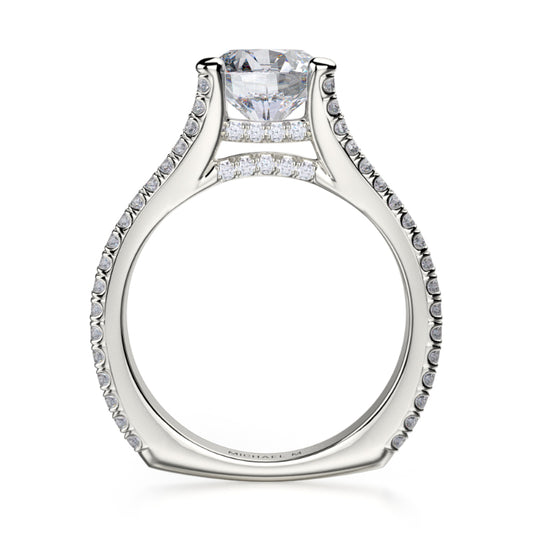 Michael M 18k White Gold Europa Engagement Ring